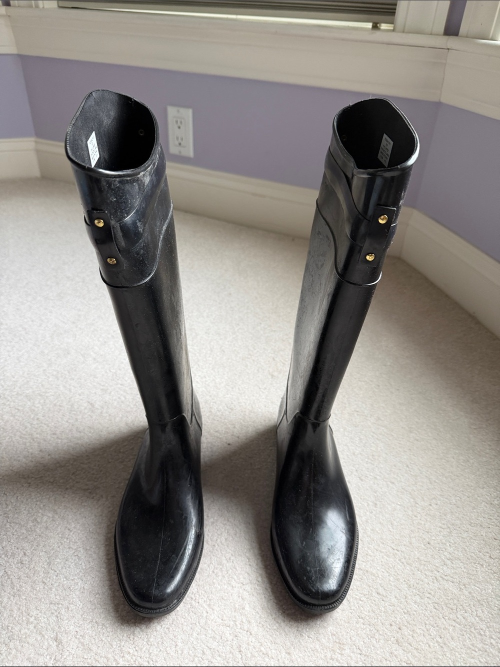 Women’s size 8  Lauren Ralph Lauren, black Tall Rain Boots